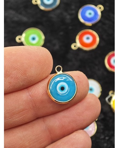 Cam El Yapımı Murano Lak Kaplama Kolye Ucu - Mavi