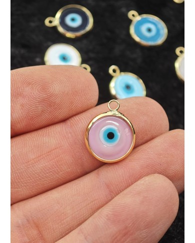 Cam El Yapımı Murano Lak Kaplama Kolye Ucu - Pembe