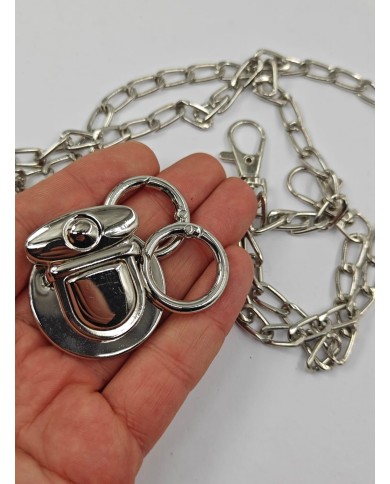 Model R15 Gümüş Çanta Askı Ve Kapama Seti