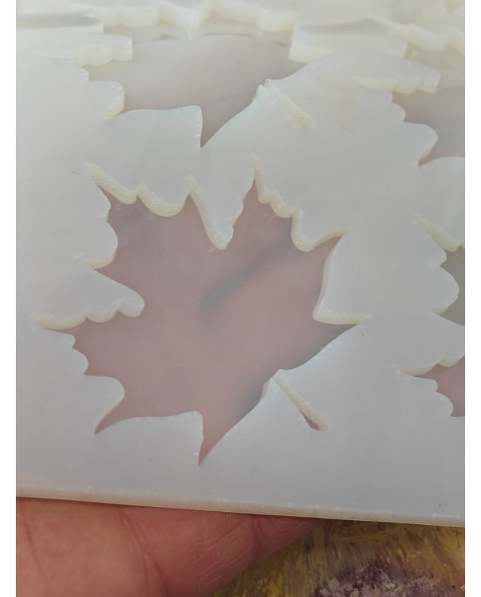 5 Adet 10'lu Epoksi Reçine Silikon Kalıp Çınar Yaprağı Modeli