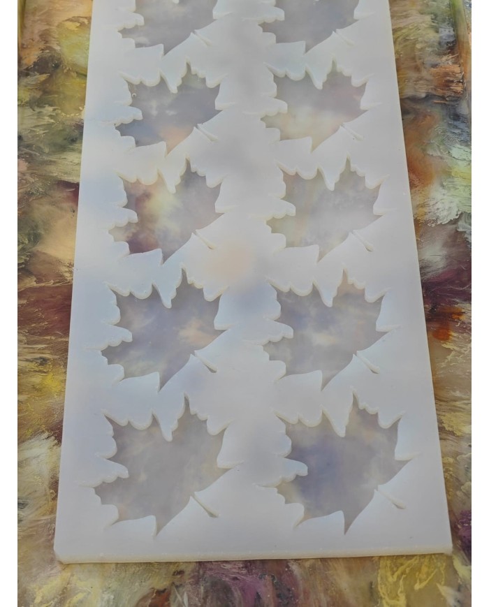 5 Adet 10'lu Epoksi Reçine Silikon Kalıp Çınar Yaprağı Modeli