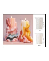 Geometrik Dalgalı Dekoratif Mum Silikon Kalıbı - Kod: