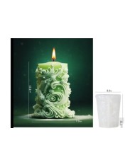 Kabartma Çiçek Desenli Mum Silikon Kalıbı - Kod: