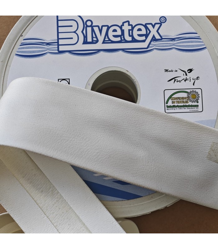 2 cm Biyetex Deri Biye - Beyaz - 5 Metre