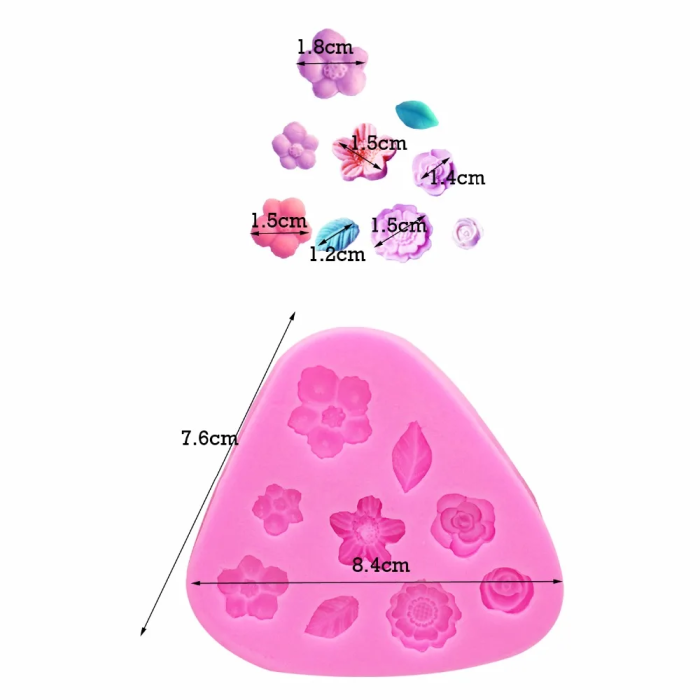 Çiçek Silikon Kalıp - Hobi Silikon Kalıbı -Kod:1128