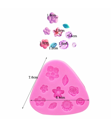 Çiçek Silikon Kalıp - Hobi Silikon Kalıbı -Kod:1128