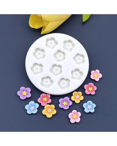 Mini Çiçek Silikon Reçine Epoksi Silikon Kalıbı - Kod:1132
