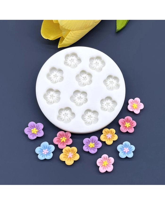 Mini Çiçek Silikon Reçine Epoksi Silikon Kalıbı - Kod:1132