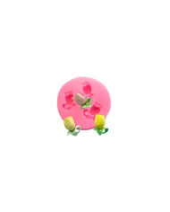 3 Küçük Lale Silikon Kalıp - Hobi Silikon Kalıbı -Kod:1133