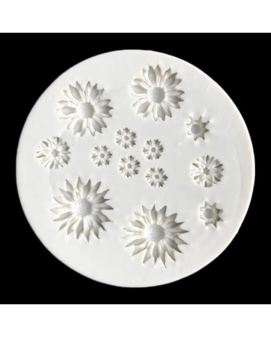 3D Mini Papatya Silikon Kalıp - Hobi Silikon Kalıbı -Kod:1130