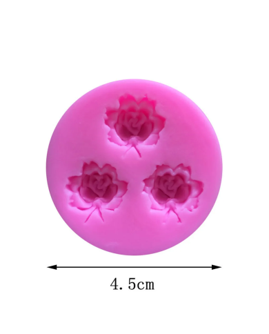 3D Gül Çiçek Desenli Silikon Kalıp - Hobi Silikon Kalıbı