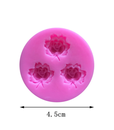 3D Gül Çiçek Desenli Silikon Kalıp - Hobi Silikon Kalıbı