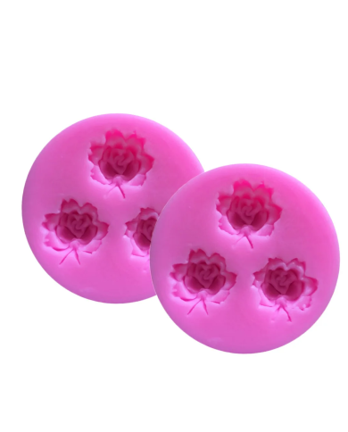 3D Gül Çiçek Desenli Silikon Kalıp - Hobi Silikon Kalıbı