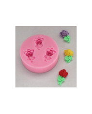 Mini Çiçek Desenli Silikon Kalıp - Hobi Silikon Kalıbı -Kod:1137