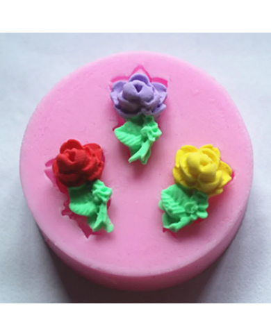 Mini Çiçek Desenli Silikon Kalıp - Hobi Silikon Kalıbı -Kod:1137