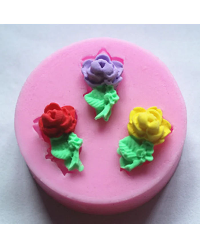 Mini Çiçek Desenli Silikon Kalıp - Hobi Silikon Kalıbı -Kod:1137