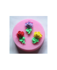 Mini Çiçek Desenli Silikon Kalıp - Hobi Silikon Kalıbı -Kod:1137