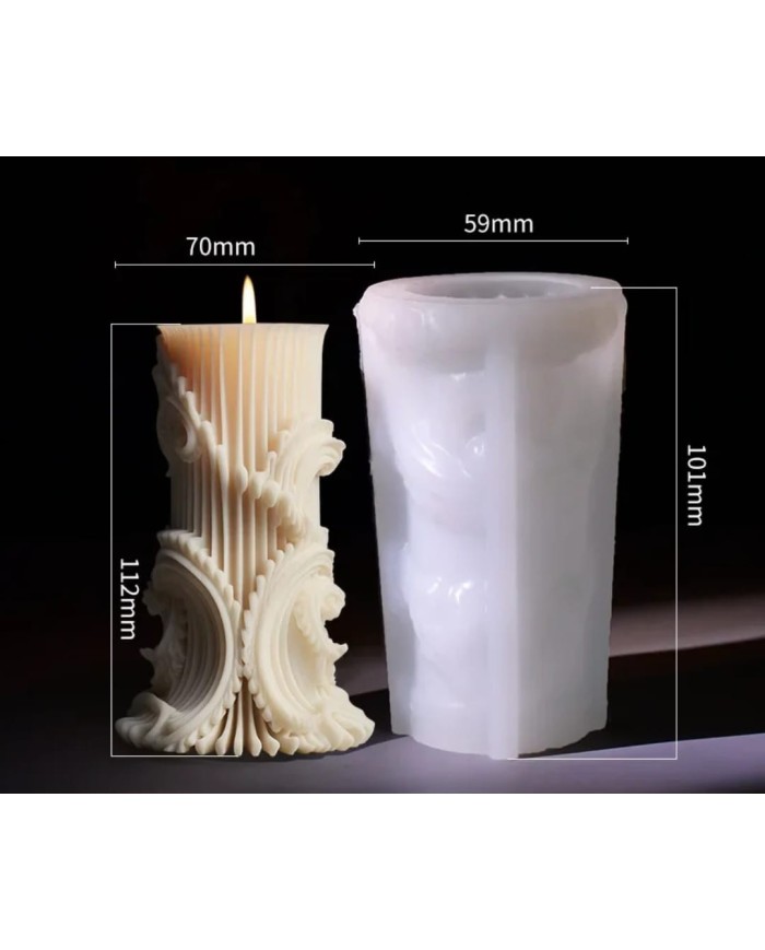 Avrupa Dantel Desen Silindir Mum Kalıbı