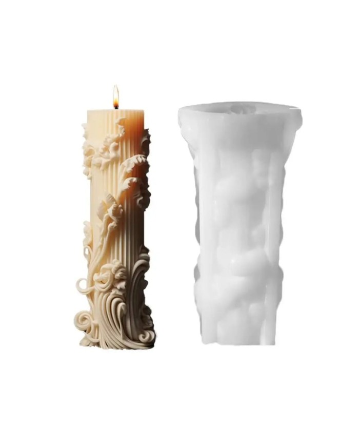 Oyma Roma Kolonu Silindir Mum Kalıbı