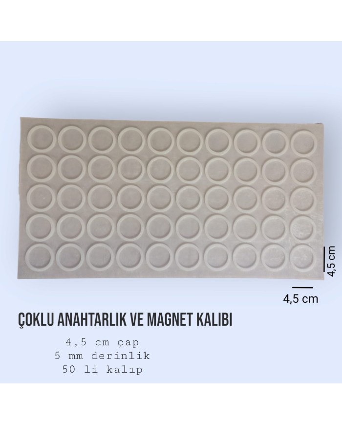 Çoklu Silikon Epoksi Reçine Magnet Kalıbı  ( 50'li )