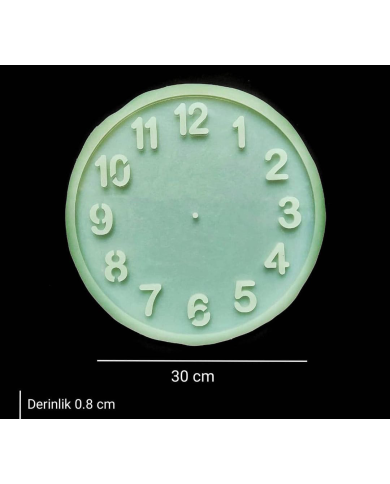 Türkçe Rakamlı 30 Cm Saat Kalıbı - Hobi Silikon Kalıbı Türkçe Rakamlı 30 Cm Saat Kalıbı - Hobi Silikon Kalıbı