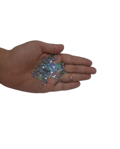 Epoksi Süsleme Glitter Pul Kare Holografik Gümüş - 5 gr