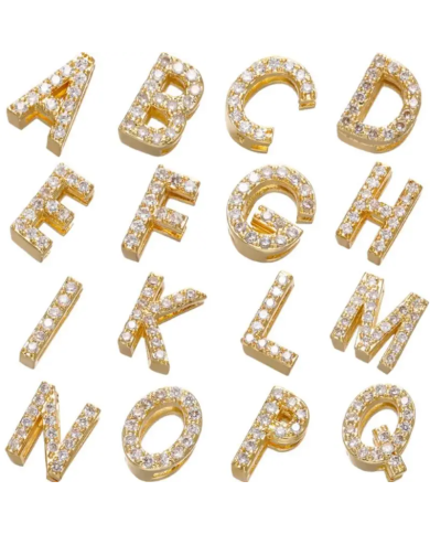 Altın Renk Taşlı Harf - X Harfi -1 Adet