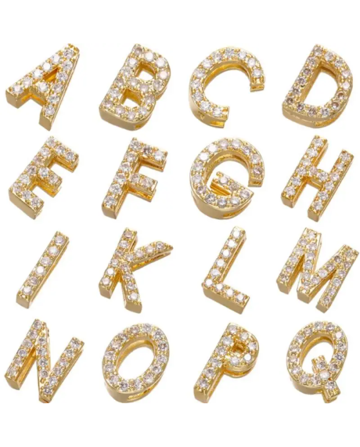 Altın Renk Taşlı Harf - R Harfi -1 Adet