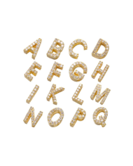 Altın Renk Taşlı Harf - R Harfi -1 Adet