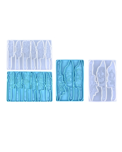 Kafatası, Bıçak ve Çiçek Şekilli Reçine Epoksi Hobi Silikon Kalıp