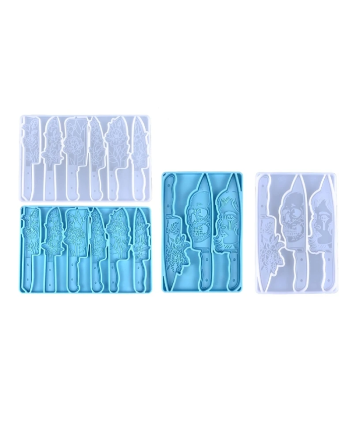 Kafatası, Bıçak ve Çiçek Şekilli Reçine Epoksi Hobi Silikon Kalıp