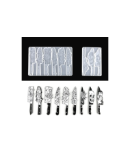 Bıçak ve Çiçek Şekilli Reçine Epoksi Hobi Silikon Kalıp - Kod: