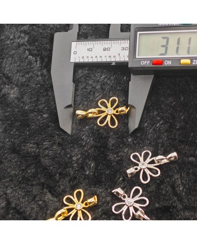 Takı Kapama Taşlı Yonca Model - Gold