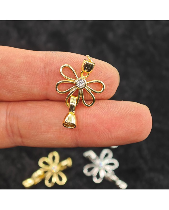 Takı Kapama Taşlı Yonca Model - Gold