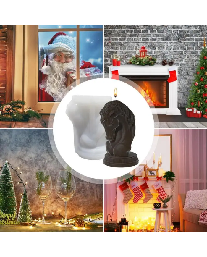 At Şekilli Reçine Epoksi Hobi Silikon Mum Kalıbı