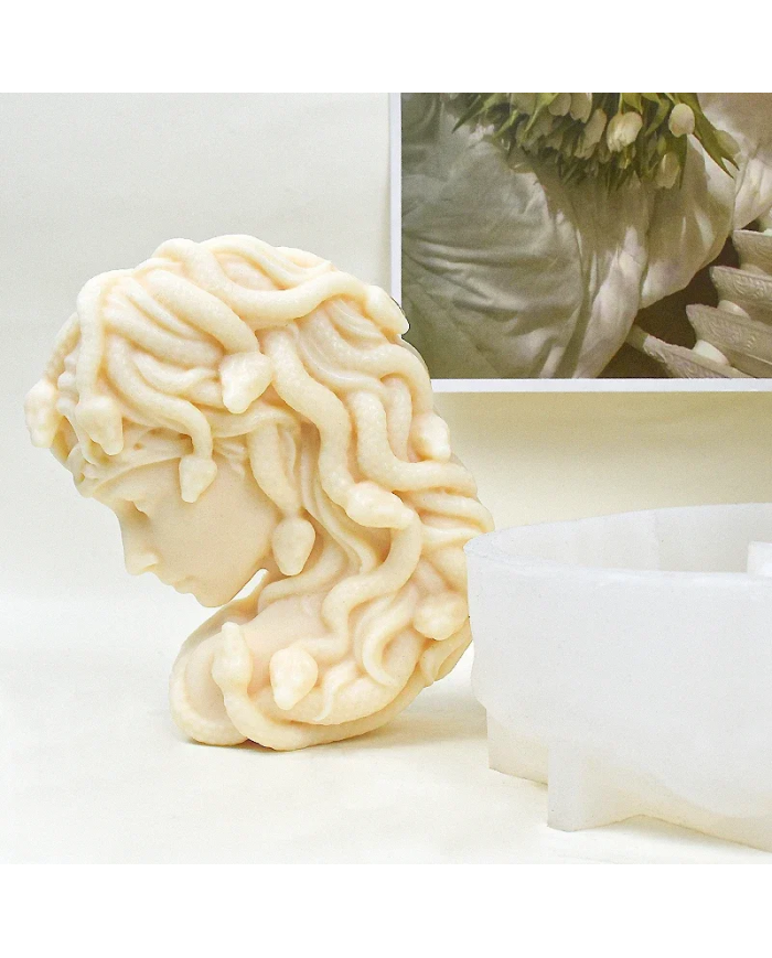 Medusa Şekli Mum Hobi Silikon Kalıbı - Kod:1172