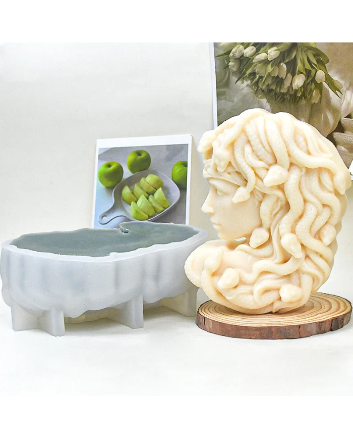Medusa Şekli Mum Hobi Silikon Kalıbı - Kod:1172