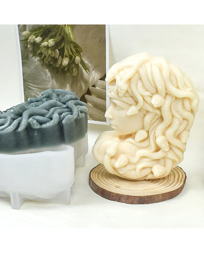 Medusa Şekli Mum Hobi Silikon Kalıbı - Kod:1172