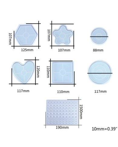 Kalp Şekli Reçine Epoksi Hobi Silikon Kalıp - Kod: 1173