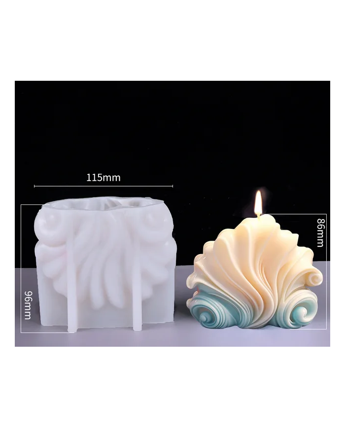 Dalga Kabuk Model - Reçine Epoksi Hobi Silikon Mum Kalıbı -