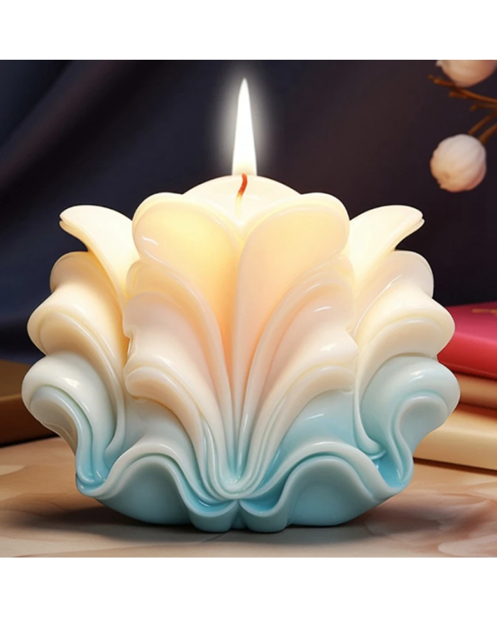 Dalga Çizgili Kabuk Model - Reçine Epoksi Hobi Silikon Mum Kalıbı - Kod:1178