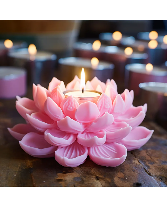 Büyük Lotus Model - Reçine Epoksi Hobi Silikon Mum Kalıbı - Kod:1184