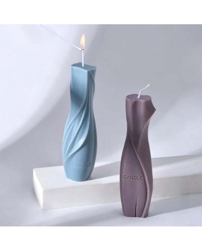 Vazo Şekli Geometrik Mum Kalıbı - Hobi Silikon Kalıbı -Kod:1147