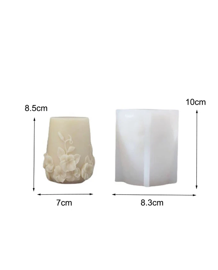 Rattan Çiçek Mum Kalıbı - Hobi Silikon Kalıbı -Kod:1187