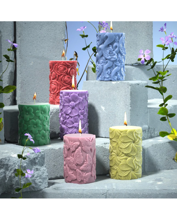 Kelebek Sütunlu Mum Kalıbı- Hobi Silikon Kalıbı Kod:1192