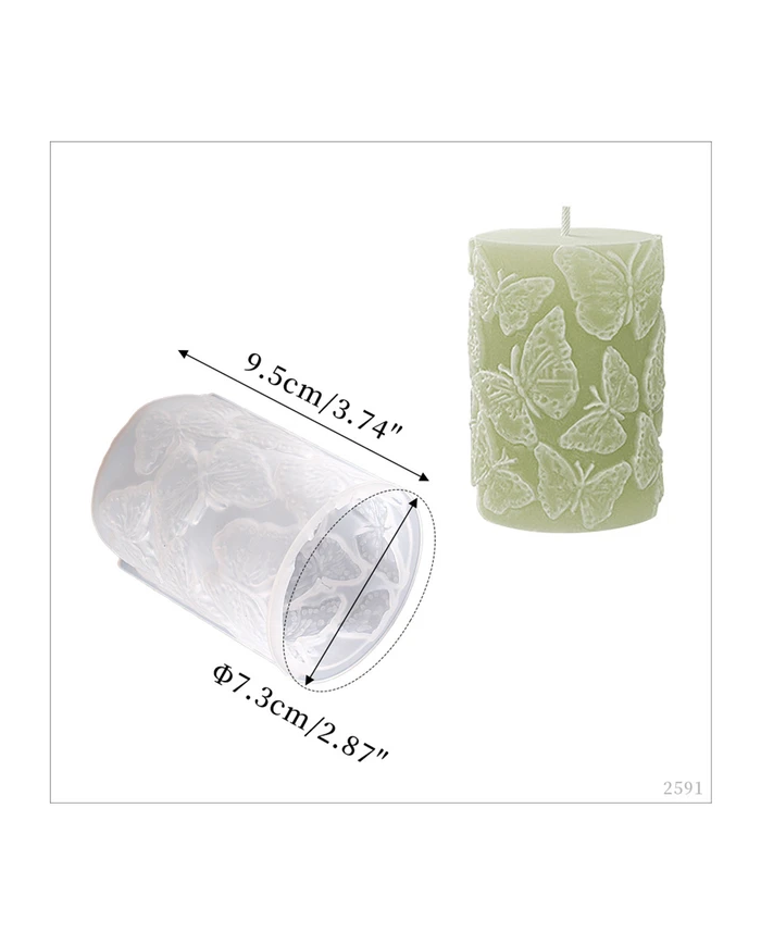 Kelebek Sütunlu Mum Kalıbı- Hobi Silikon Kalıbı Kod:1192