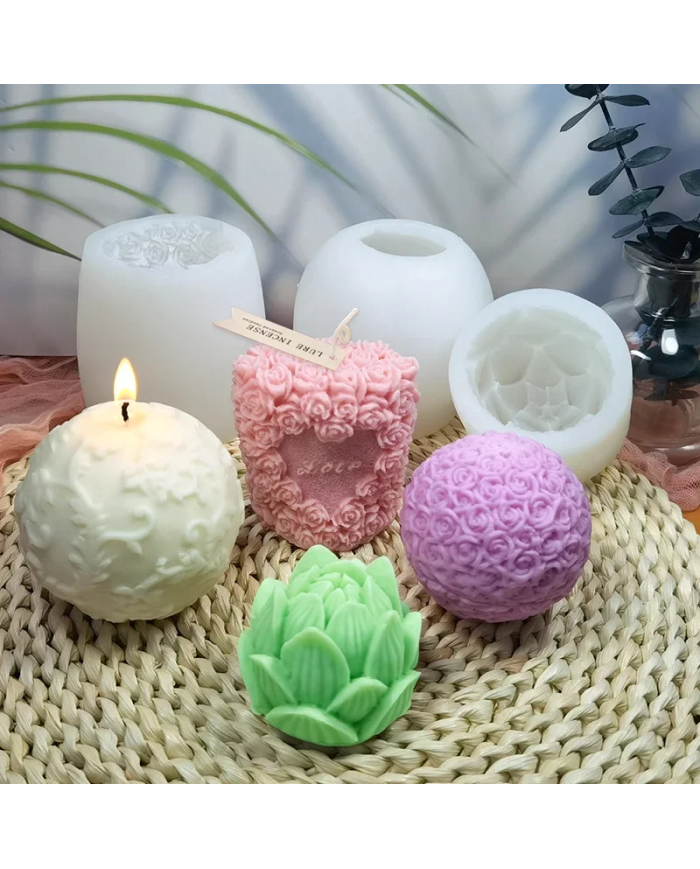 3d Lotus Model - Reçine Epoksi Hobi Silikon Mum Kalıbı