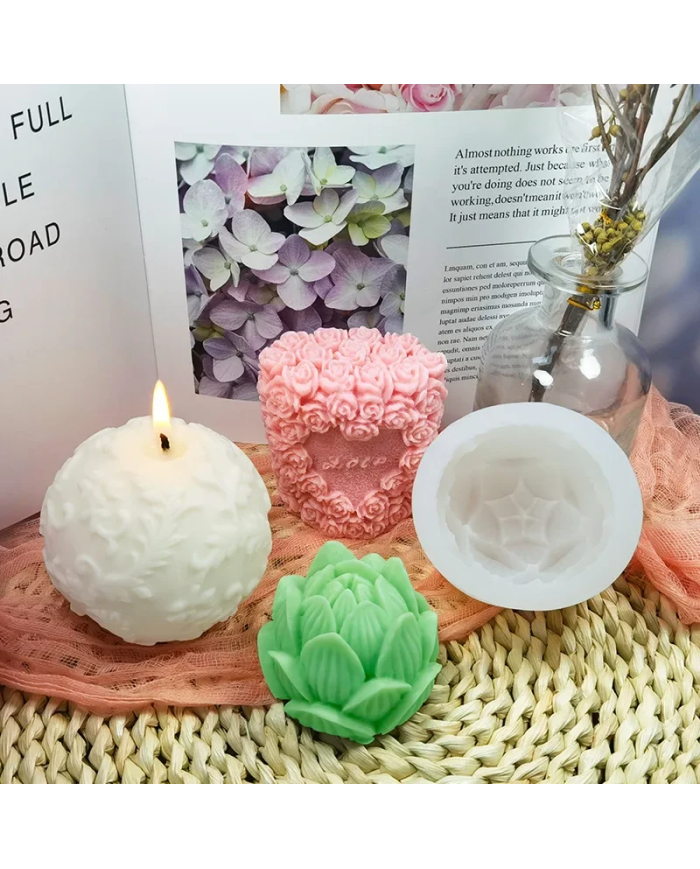 3d Lotus Model - Reçine Epoksi Hobi Silikon Mum Kalıbı