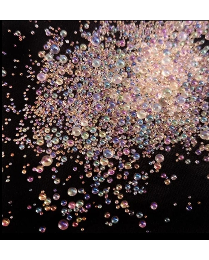 Toz Pembe Rengi Uçan Baloncuk Cam Boncuk Deliksiz 10 Gr