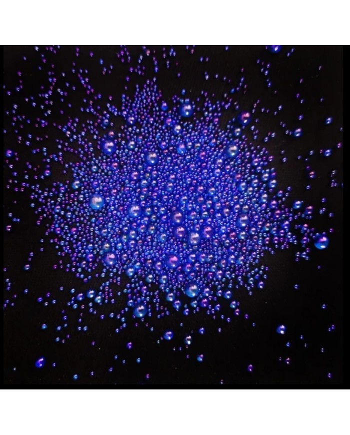 Saks Mavi Renk Uçan Baloncuk Cam Boncuk Deliksiz 10 Gr